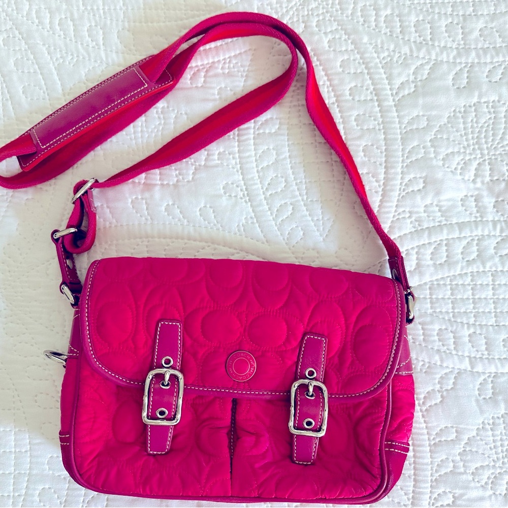 Hot pink coach purse